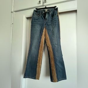 Gorgeous Vintage Leather Trim Jeans INC